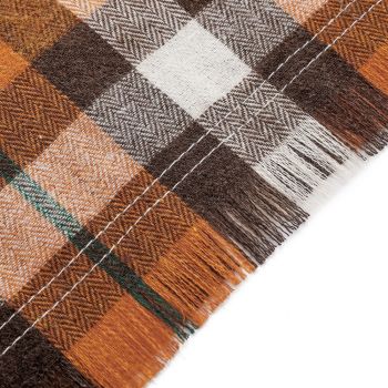 Brown S 55x38x38cm Thanksgiving Plaid Dog Bandana 2-Pack - Festive Tassel Triangle Scarf for Pets