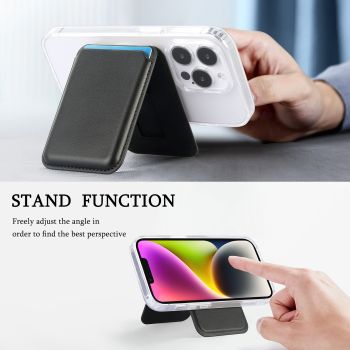 Blue Slim Magnetic Card Holder Wallet with Adjustable Kickstand - MagSafe Compatible