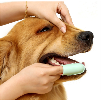 Yellow 5-Pack Pet Finger Toothbrush Set for Dogs & Cats - Soft Silicone Dental Care Brush for Healthy Gums & Teeth