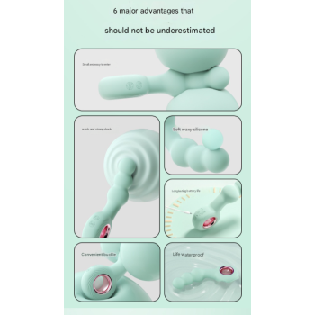 Green Handheld G-Spot & Prostate Massager with Beads- (USB Rechargeable)