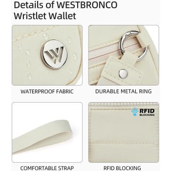 Khaki Elegant WESTBRONCO Quilted Phone Bag Wallet