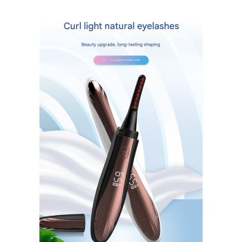 White Professional Electric Heated Eyelash Curler - 4 Temperature Settings, LED Display, USB-C Rechargeable for Perfectly Curled Lashes