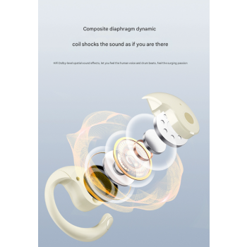 Purple WG-05 New OWS Bone Conduction Bluetooth Earphones with AI Translation - Non-In-Ear Sports Design