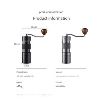 Grey Premium 7-Star Manual Coffee Grinder - Portable Bean Mil(R50pro)