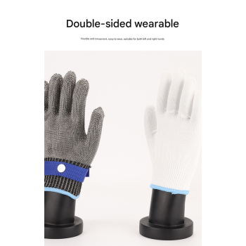 1 pair of silver A9 grade 316 stainless steel cut resistant gloves(XL)