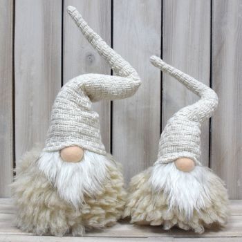 Off White Charming Handcrafted Christmas Gnome - Nordic Tomte Plush Figurine for Holiday Decor(14*14*48cm)