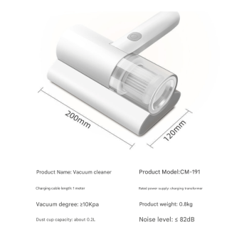 Cordless UV-C Dust Mite Vacuum - Lightweight Handheld Cleaner with HEPA Filtration for Mattresses, Sofas, and Upholstery(7.4V)