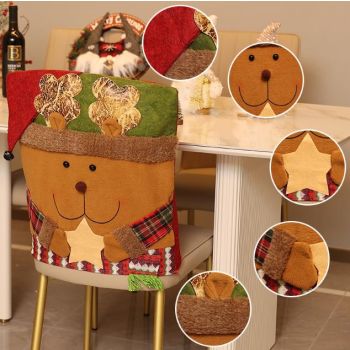 Festive Christmas Dining Chair Covers | Santa, Snowman & Reindeer Character Slipcovers