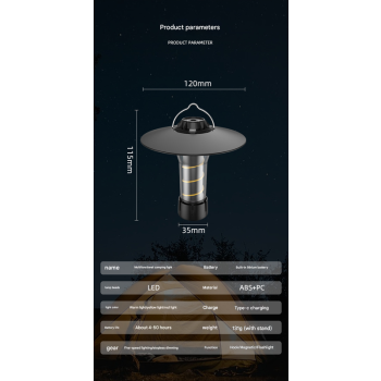 Vintage Lighthouse LED Camping Lantern | 5-Mode Rechargeable Light with Tripod