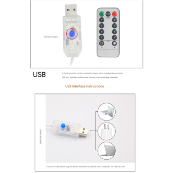 Festive Climbing Santa LED Ladder Light - USB Powered Outdoor Christmas Hanging Decoration with Remote(3m)