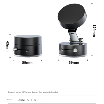 White Multi-Functional Vacuum Suction Cup Stand - Foldable, Extendable Kitchen Lazy Person's Dual-Sided Magnetic Phone Holder