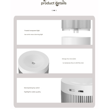 2-Piece White Mini Desktop Humidifier - Portable Mist Maker for Home and Car Use