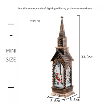 3-pcs Church Angel Vintage Christmas Church LED Lantern - Battery Operated Decorative Holiday Night Light