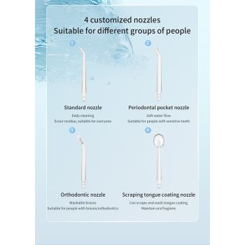 Pink Cordless Water Flosser & Oral Irrigator - Portable Teeth Cleaner with 3 Modes & 4 Jet Tips