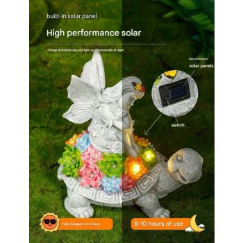 Crystal Ball Dog Charming Solar-Powered Animal Garden Statue - Waterproof Resin Figurine with Glowing LED Accents