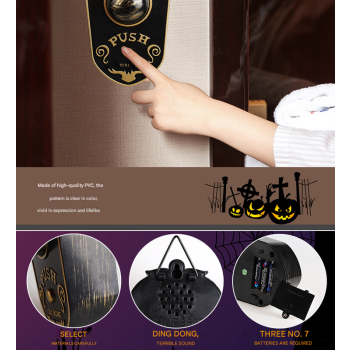 2-Piece White Halloween Animated Eyeball Doorbell - Spooky Light-Up Prop with Scary Sounds for Party & Door Decoration