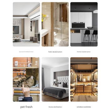 Black Rechargeable Ozone & UV-C Air Purifier with Remote - Portable Odor Eliminator for Home, Pets & Closets