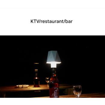 Triangular white Cordless LED Bottle Lamp - Rechargeable Touch-Control Table Light with 3 Color Modes for Bar & Home Decor