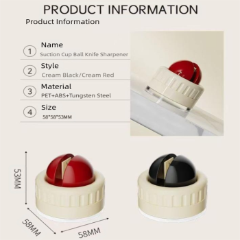 4 Pcs Red Powerful Suction Kitchen Knife Sharpener - Tungsten Steel Fast Sharpening Tool for Household Knives & Scissors