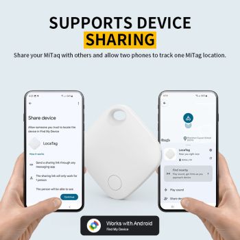 Black Smart Item Tracker for Android - Bluetooth Locator Tag Works with Google Find My Device Network