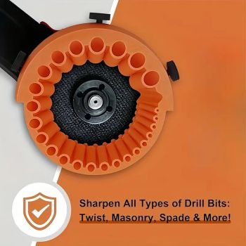 2 PCS Orange Universal Drill Bit Sharpener Attachment - Revive Dull Bits with Your Angle Grinder