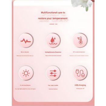 Multi-Functional Neck & Face Beauty Massager - Constant Heat, Ion Infusion & Sonic Vibration(gold)