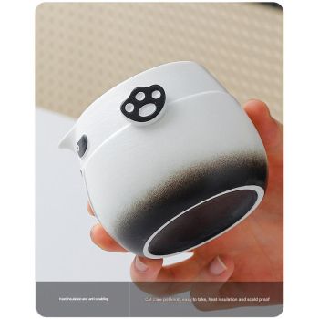 Adorable Panda Design Ceramic Tea Infuser Mug Set - 310ml Travel Crackle Glaze Cup with Lid & Strainer(green)