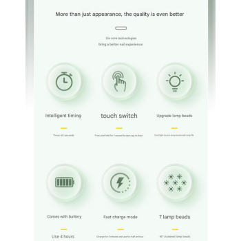 Two Mini Portable UV/LED Nail Lamp - Fast Curing, Adjustable Angle, 60s Timer, USB Rechargeable(pink)