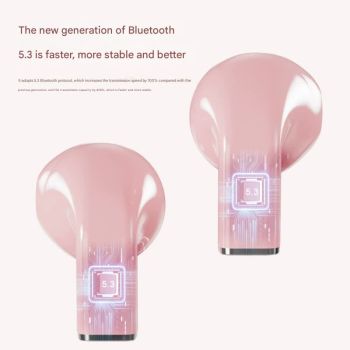 Mini True Wireless Bluetooth 5.3 Earbuds - Heart/Capsule Case, Touch Control, Auto-Connect(purple)