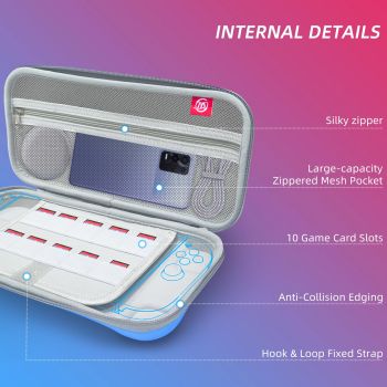 Portable Hard Shell Travel Case for Nintendo Switch/Switch Lite/OLED - Game Card Slots & Accessory Pocket(black)