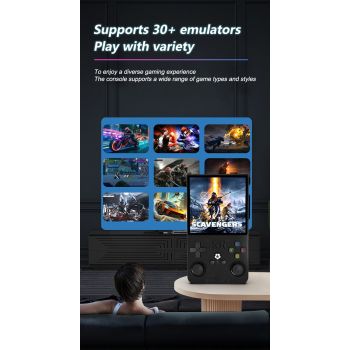 R36MAX Handheld Retro Game Console - 4.0 IPS Screen Open Source Linux 4000mAh Battery 30+ Emulators(blue)"