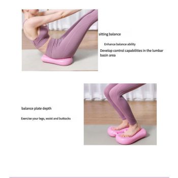 Dual-Side Textured Fitness Balance Board - Core Strengthener with Anti-Slip Massage Surface(purple)