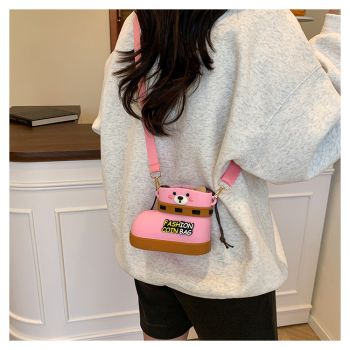 Adjustable Silicone Crossbody Bag - Multi-Way Lightweight Purse with Spacious Design(pink)