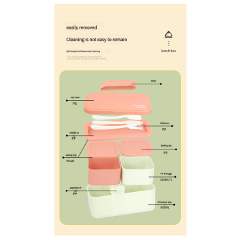 Eco - Friendly Lunch Box - Portable with Compartments(green)