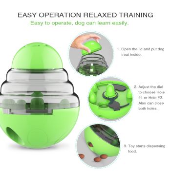 Interactive Dog Puzzle Feeder with Adjustable Food Dispensing Holes(Yellow)