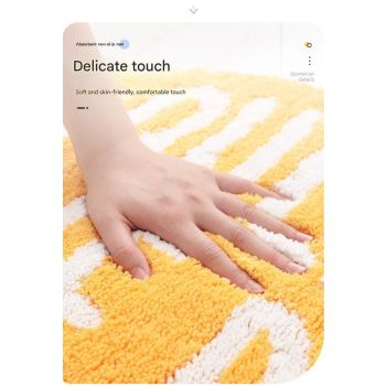 Super Absorbent Microfiber Bath Mat - Non-Slip TPR Backing, Machine Washable, Fun Fruit Designs(Pink peach 55*63cm)