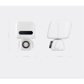 Mini Robot Style Bluetooth Speaker - Portable, 8-9 Hr Playtime, Built-in Mic & Lanyard(Silver Gray)