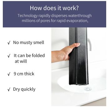 Collapsible Diatom Mud Bath Mat - Quick Dry, Non-Slip, Odor-Free Absorbent Pad(light grey)