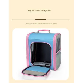 Breathable Pet Carrier Backpack - Large Capacity, Multiple Windows, Oxford Cloth(pink)