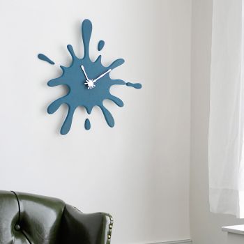 Creative Splatter Design Wall Clock - Silent Movement, Modern Decorative Timepiece(blue)