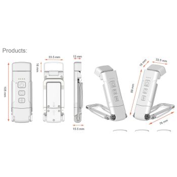 Portable Clip-On LED Reading Light - USB Rechargeable, 3 Color Modes & 5 Brightness Levels(Lake Blue)