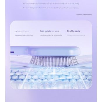 Electric Ionic Vibrating Massage Hairbrush - 3-Mode Sonic Scalp Massager & Detangler with LCD Display(Purple)