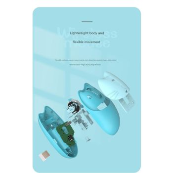 Cute Cat Shaped Wireless Office Mouse - Dual Mode 2.4G/Bluetooth, 3-Level DPI, Silent Click(brown)