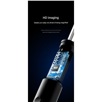 Smart Visual Ear Cleaner with HD WiFi Camera - Gentle Silicone Tips, USB-C Rechargeable Otoscope for Safe Ear Wax Removal(Black Premium Edition)