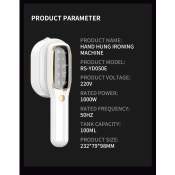 Portable Handheld Garment Steamer & Mini Iron - Smart Temperature Control, Rapid Heating & Powerful Steam for All Fabrics(White)