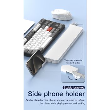 Two Multi-functional Keyboard Cleaning Kit & Ergonomic Wrist Rest with Integrated Storage(White)