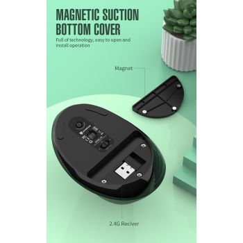 Two Ergonomic Vertical Wireless Mouse - Dual Mode (2.4G & Bluetooth), 5 Adjustable DPI, Silent Clicks, Rechargeable(white)