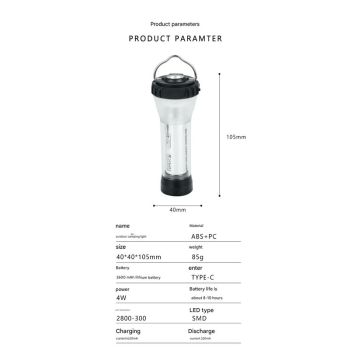 Portable Outdoor Camping Lantern with Tripod Stand, Soft Light Diffuser & USB-C Charging(green)