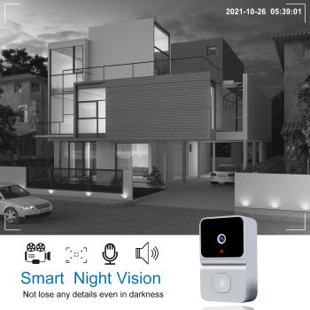 Mini Smart Video Doorbell - 480P Wide-Angle Lens, Two-Way Audio & Night Vision(black)