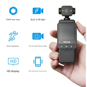 Compact Body Camera with 180° Rotatable Lens, Night Vision, WiFi & Built-in Fill Lights(black+128G)